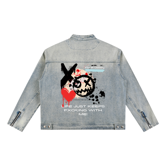 New ,Outerwear ,Denim Jacket ,Jacket,Men's jacket ,Women's jacket ,Graphic denim,Zip up jacket ,Streetwear ,Vintage jacket