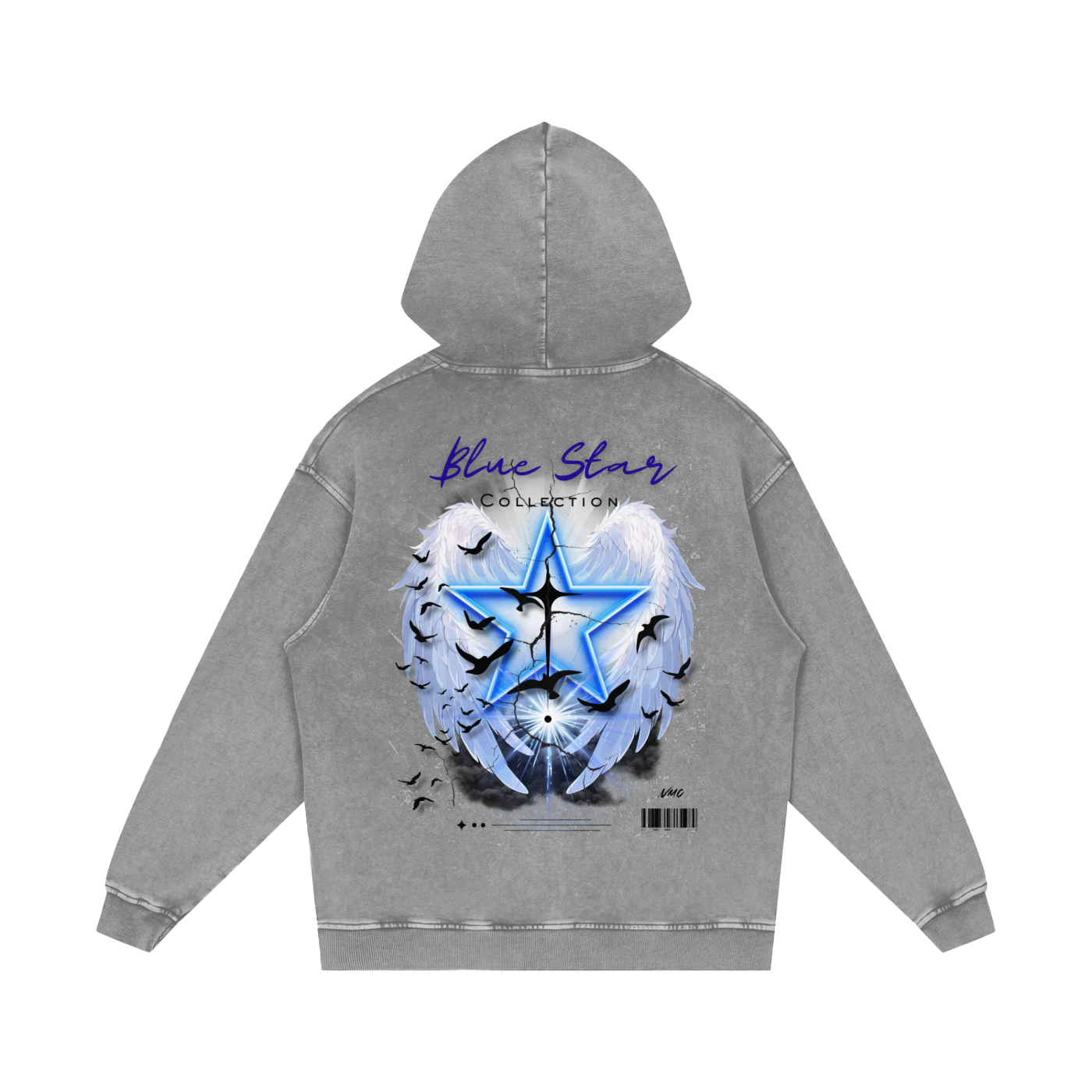 Blue Star ,New ,Outerwear ,Hoodie ,Acid wash hoodie ,vintage wash ,graphic hoodie ,men's hoodie ,women's hoodie ,streetwear