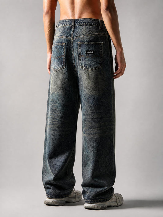 Clean Vibe Men's Vintage Wash Denim Jeans