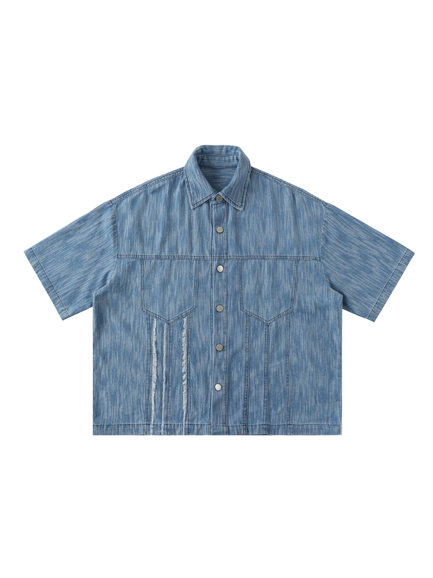 Blue Star ,New ,Distressed wash ,Graphic denim ,Demin shirt ,streetwear ,button up shirt ,boxy t-shirt ,wings t-shirt ,casual shirt