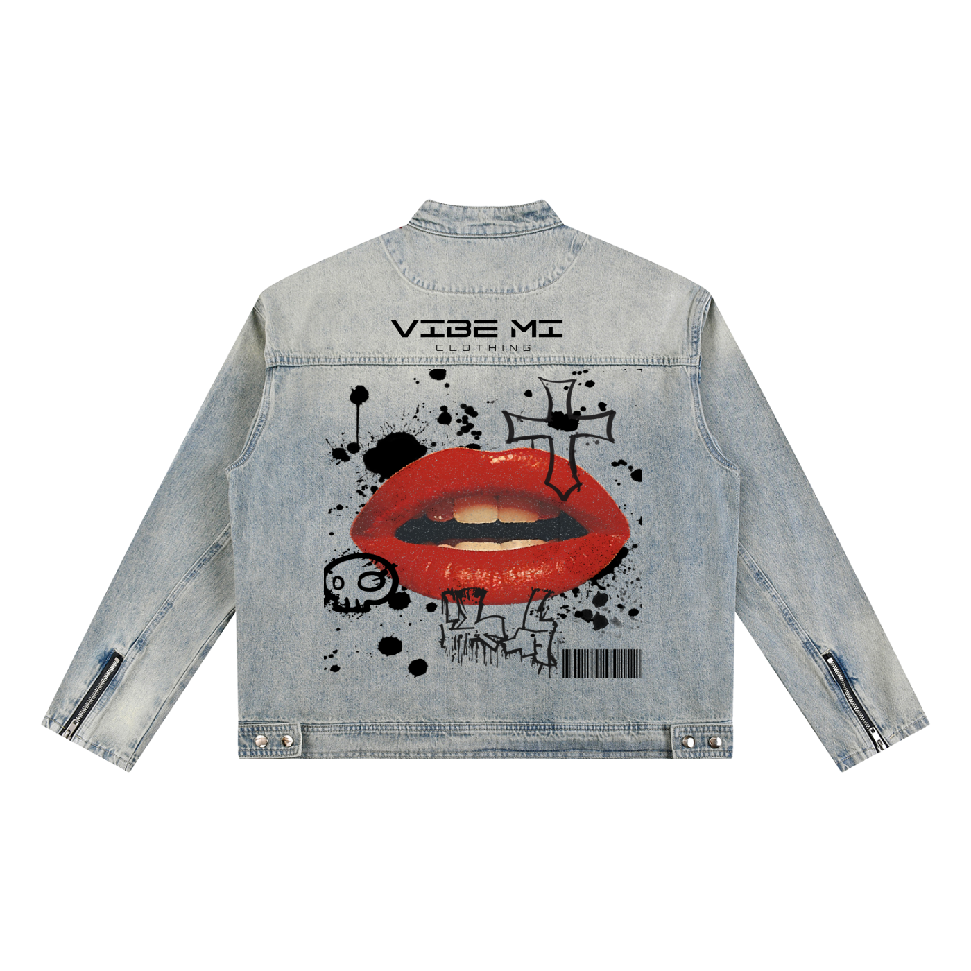 New,Outerwear ,Denim Jacket ,Jean jacket ,Streetwear ,Men's jacket ,Women's jacket ,Vibe ,Graphic jacket ,Vibe Mi Clothing 