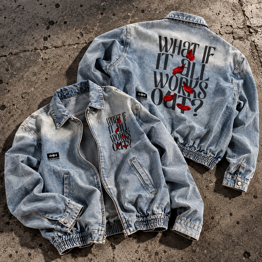 What If Unisex Vintage Wash Full-Zip Denim Jacket