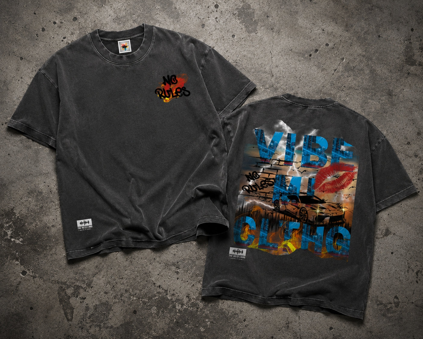 No Rules Heavyweight Vintage Washed Frayed T-Shirt