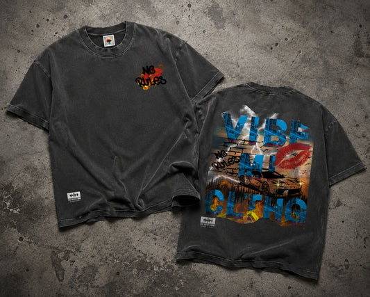 No Rules Heavyweight Vintage Washed Frayed T-Shirt