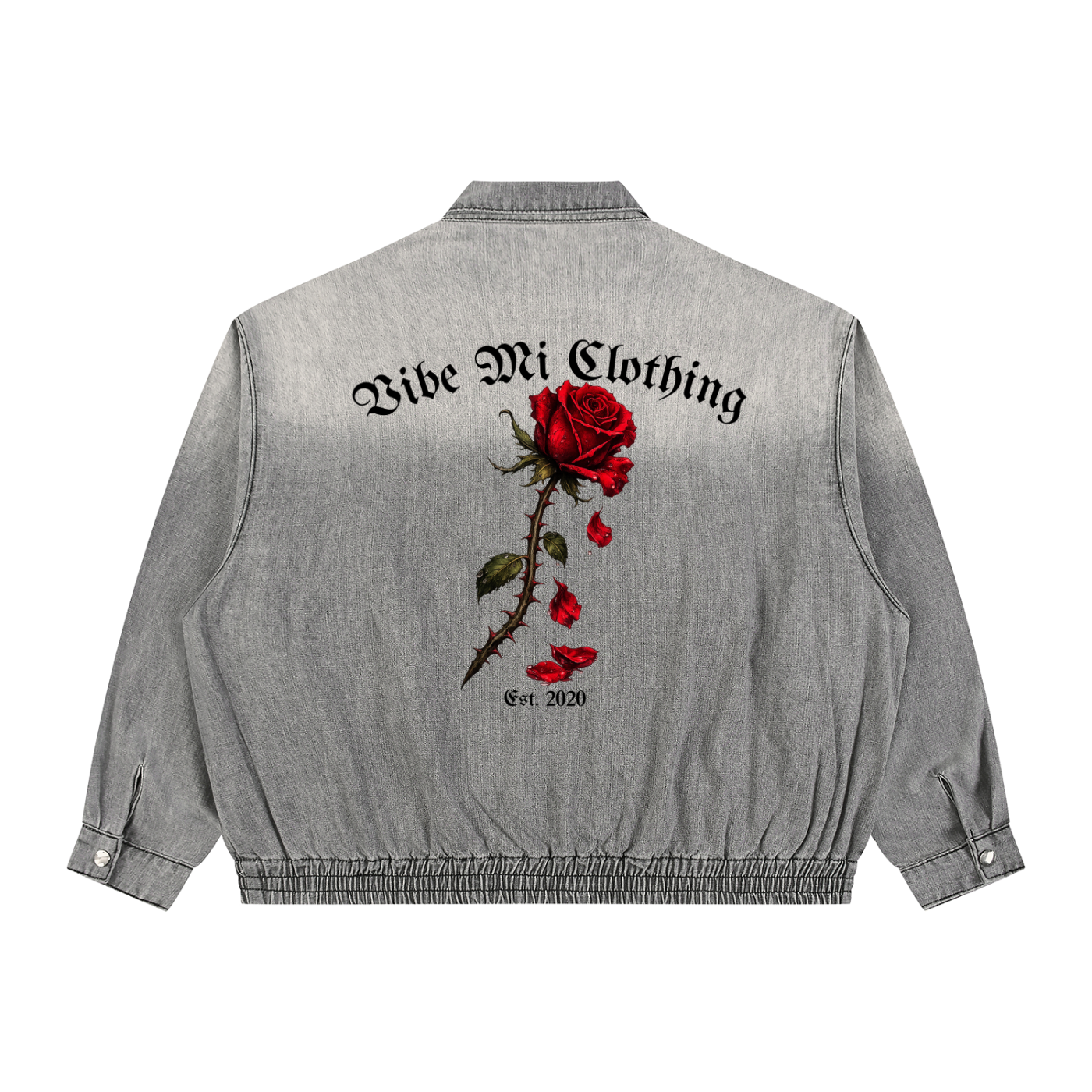 Fallen Petals 2.0 Unisex Vintage Wash Full-Zip Denim Jacket
