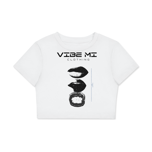 Kiss ,Shirts ,graphic tee ,crop top ,streetwear ,fashion ,lips graphic tee ,white crop top ,vibe mi clothing 