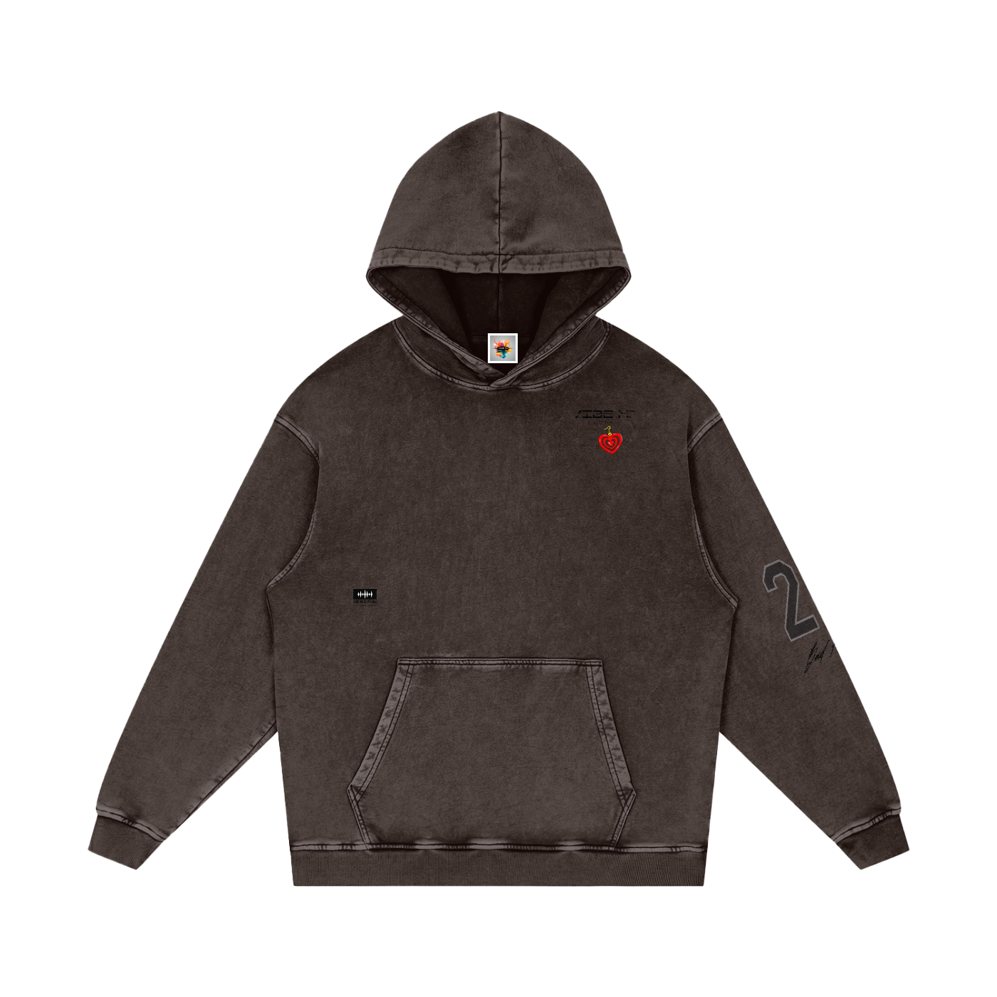No Fine Lines Snow Washed Loose Cotton Hoodie