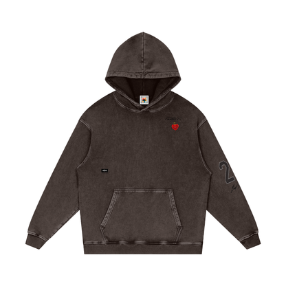 No Fine Lines Snow Washed Loose Cotton Hoodie