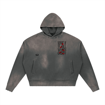 What If Sunfade Distressed Boxy Hoodie