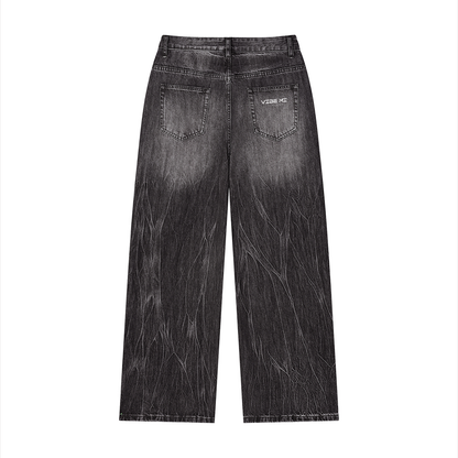 Vibe Mi Clothing Men’s Vintage Wash Wide Leg Jeans