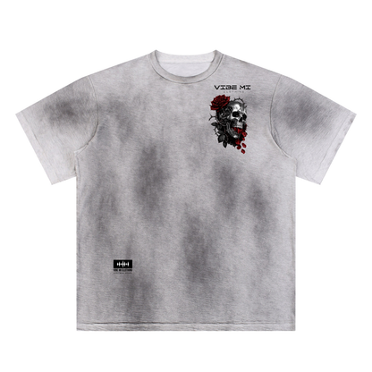 New,Shirts,Skulls,Roses,Streetwear,Graphic T-shirt,Faded wash t-shirt,Graphic tee,Street fashion,Vibe Mi Clothing