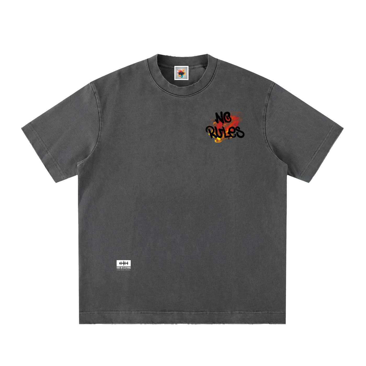 No Rules Heavyweight Vintage Washed Frayed T-Shirt