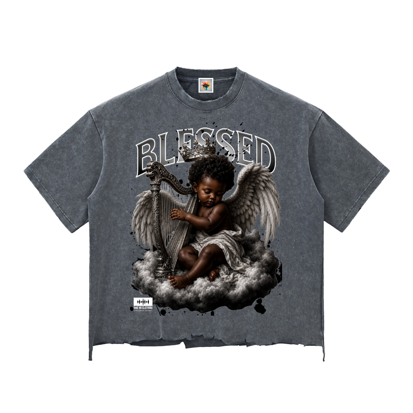Blessed Snow Wash Raw-Hem Boxy T-shirt