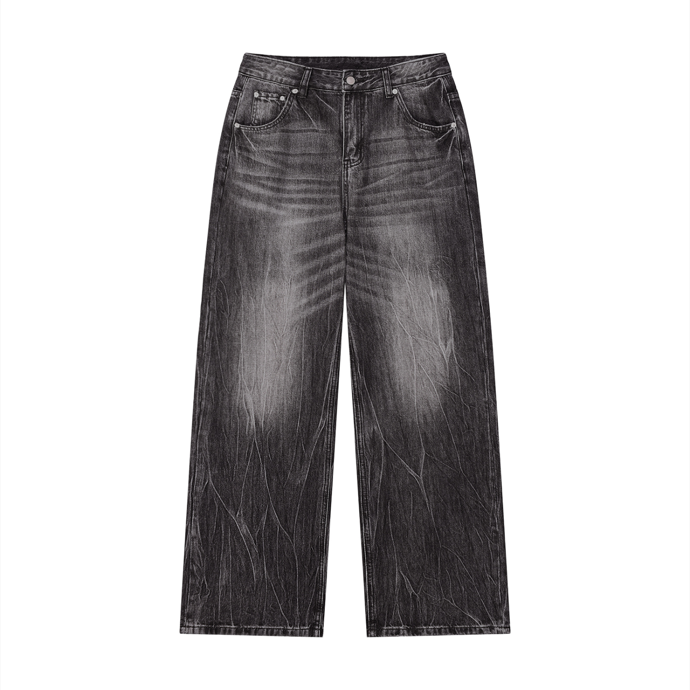 Vibe Mi Clothing Men’s Vintage Wash Wide Leg Jeans