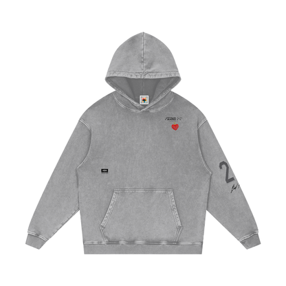 No Fine Lines Snow Washed Loose Cotton Hoodie