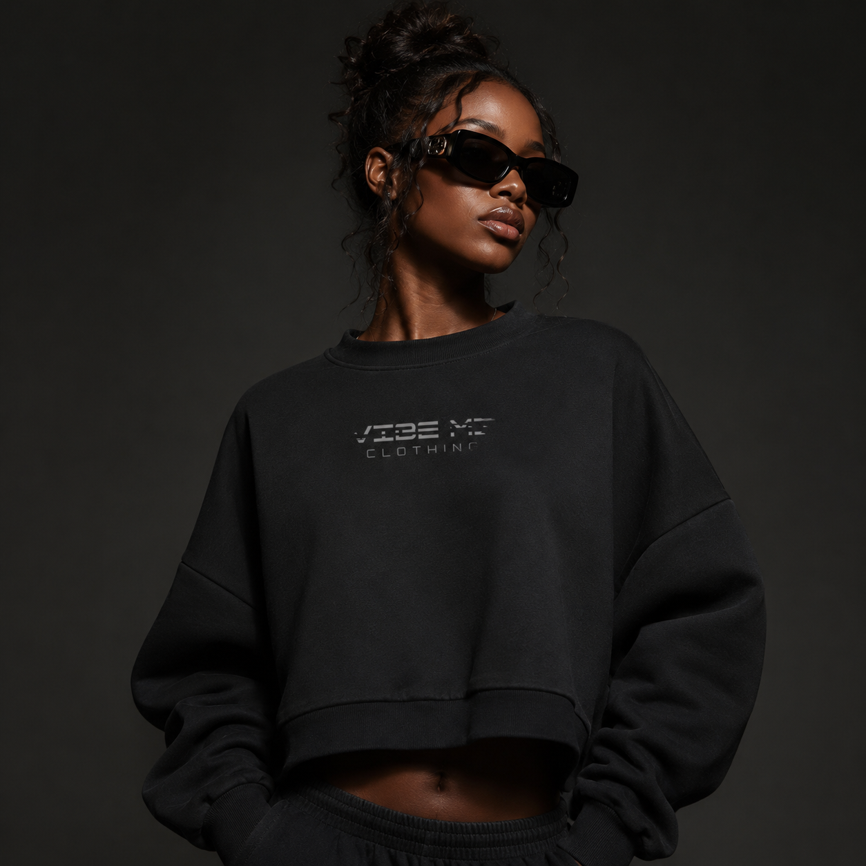 Vibe Mi Clothing Dead End Vintage Washed Cropped Sweatshirt