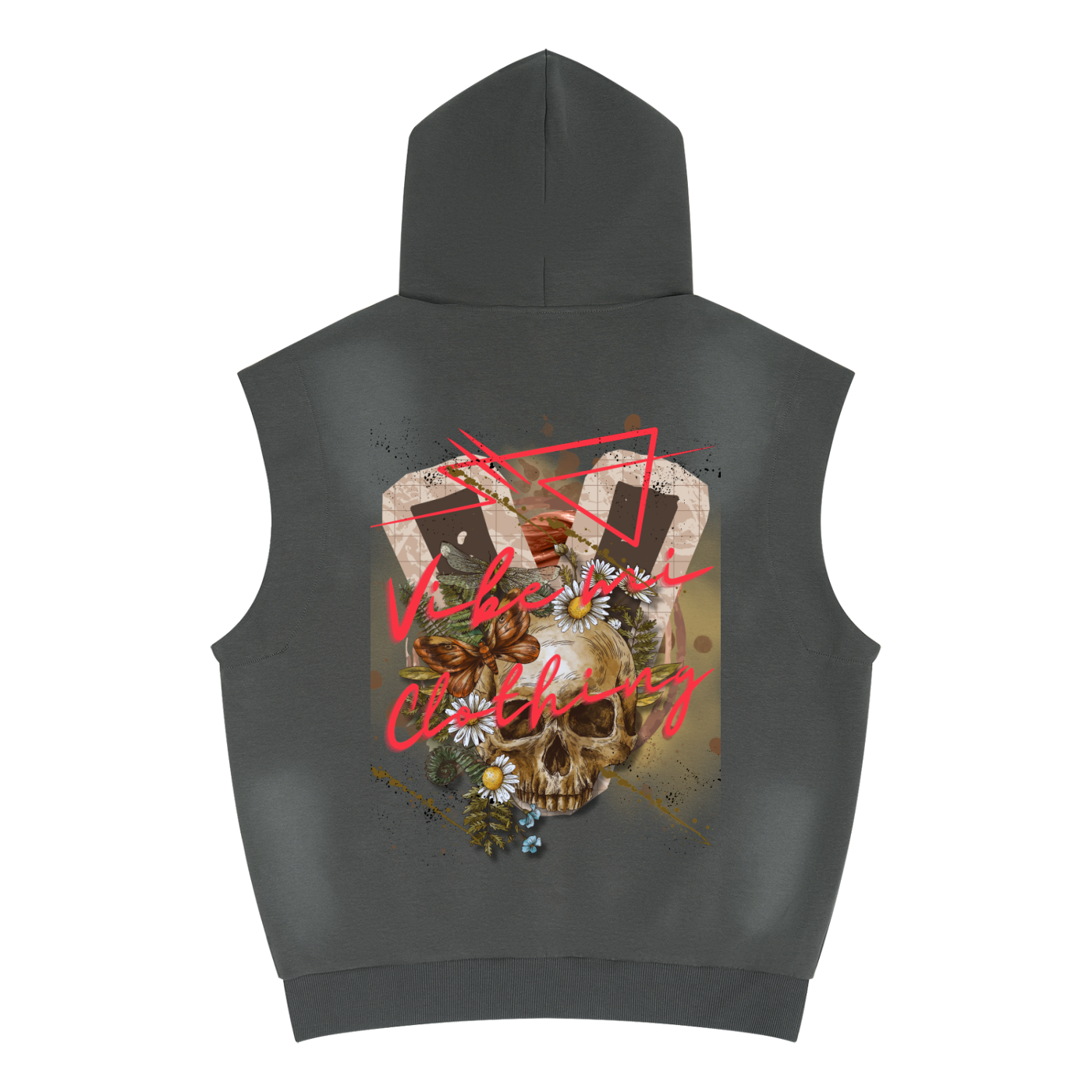 Vibey League Vintage Wash Sun Fade Sleeveless Hoodie
