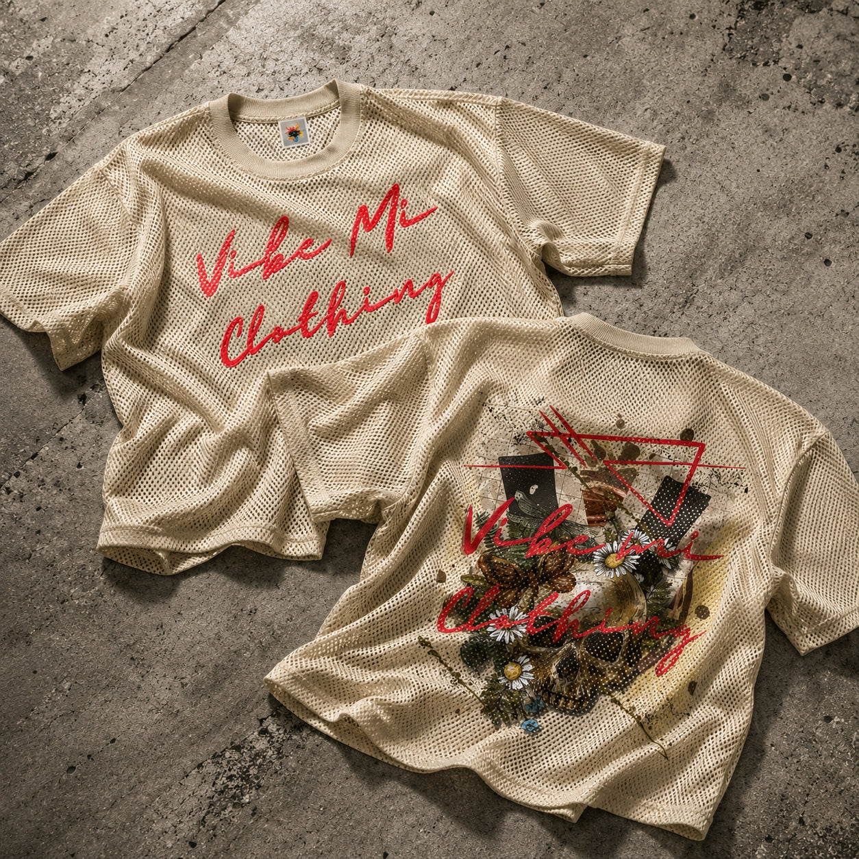 Vibey League See-through Boxy Net T-Shirt