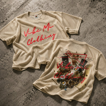 Vibey League See-through Boxy Net T-Shirt