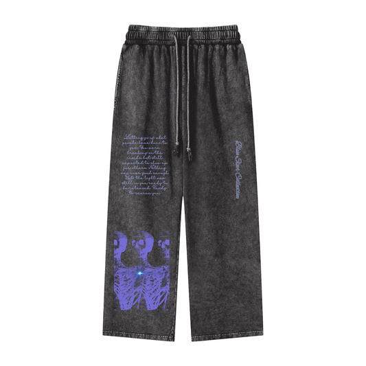 Blue Star ,New,Legwear ,Streetwear ,Sweatpants,casual pants ,vintage wash pants ,straight leg pants 