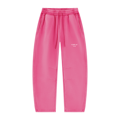 A Vibe Unisex Vintage Wash Barrel Leg Fleece Sweatpants