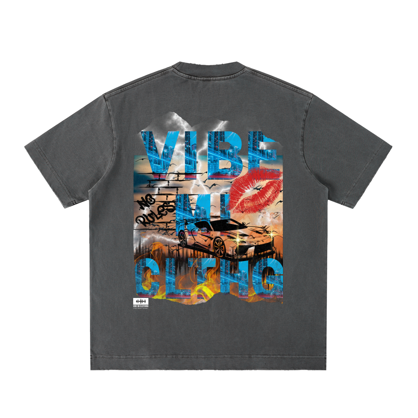 No Rules Heavyweight Vintage Washed Frayed T-Shirt