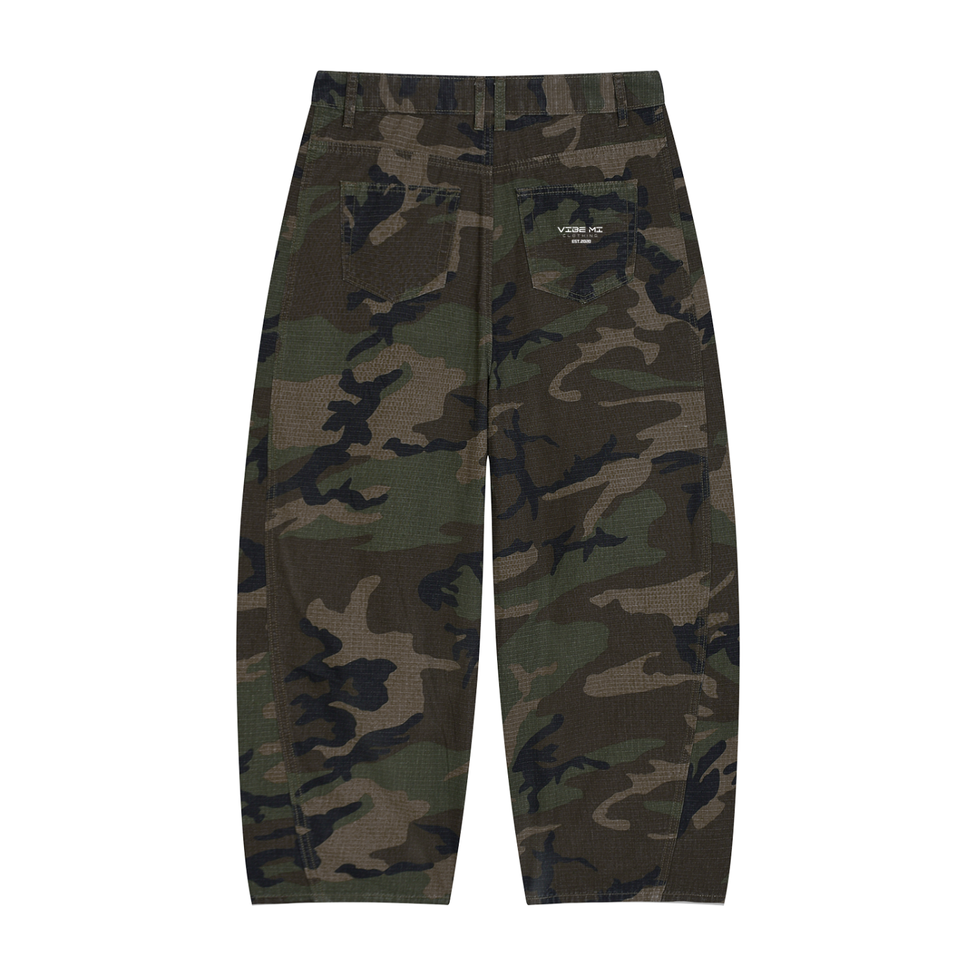 Vibe Mi Clothing Men’s Camo Barrel Leg Cargo Pants