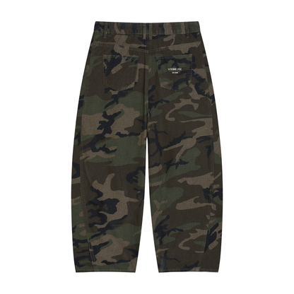 Vibe Mi Clothing Men’s Camo Barrel Leg Cargo Pants