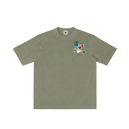 Love And Peace Vintage Wash Drop Shoulder T-shirt