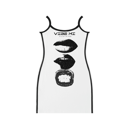 Kiss,Shirts,mini dress,fashion ,vibe mi clothing ,women's dress ,thin strap dress,graphic dress ,kiss dress,trendy 