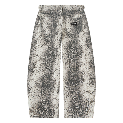 The Vibe Men's Snake Print Barrel Leg Pants