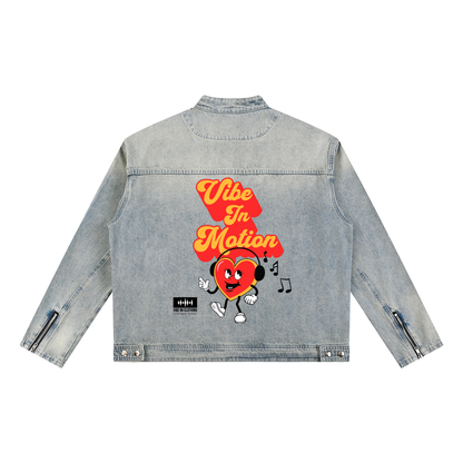 Outerwear ,Motion,Vibe,Denim jacket ,Jean jacket ,Men's denim Jacket ,Women's denim Jacket ,Streetwear ,Graphic jacket 