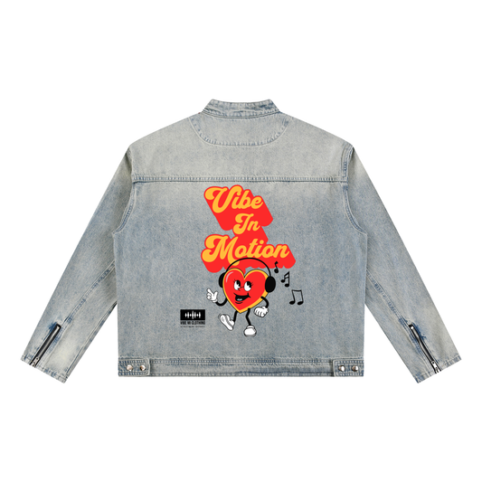 Outerwear ,Motion,Vibe,Denim jacket ,Jean jacket ,Men's denim Jacket ,Women's denim Jacket ,Streetwear ,Graphic jacket 