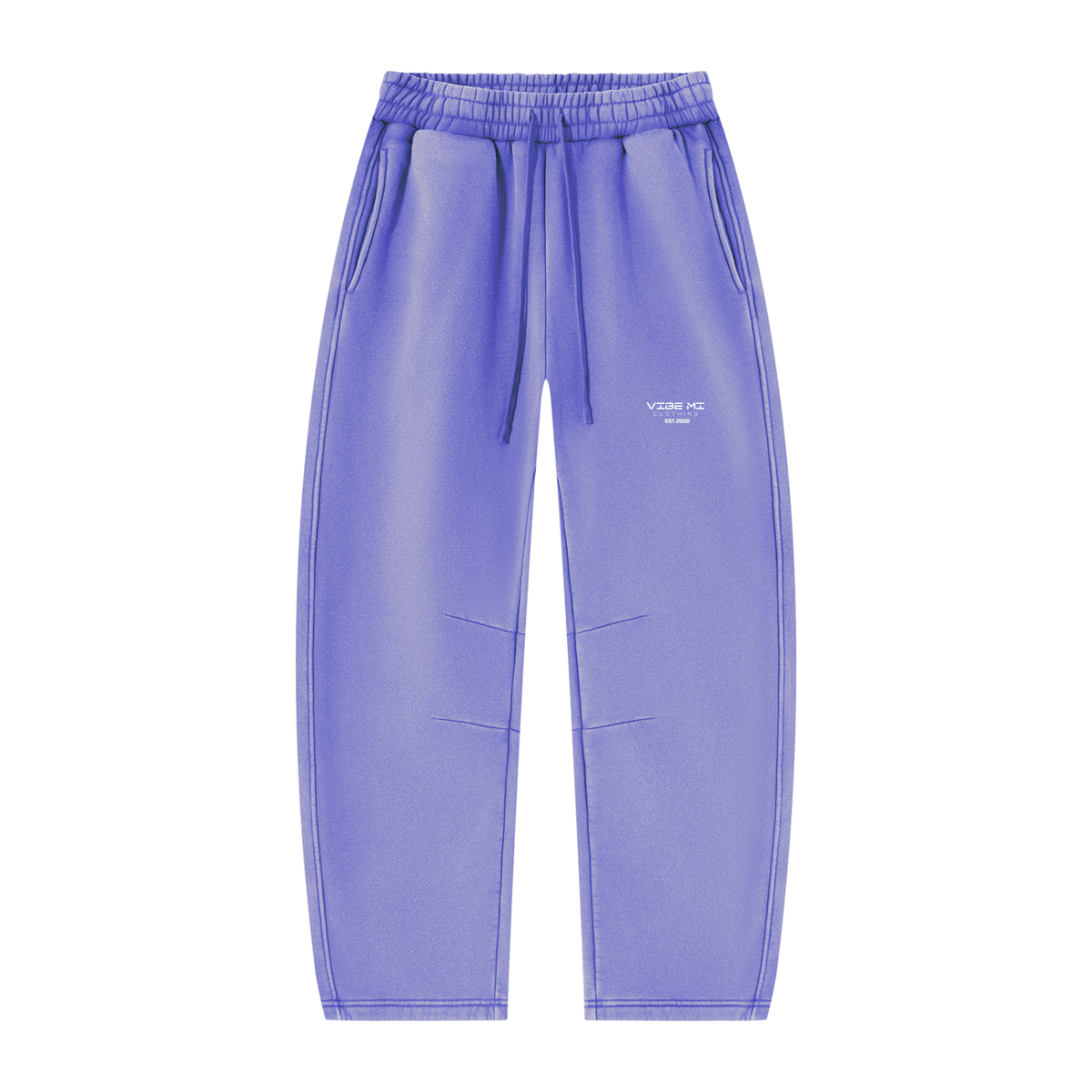 A Vibe Unisex Vintage Wash Barrel Leg Fleece Sweatpants