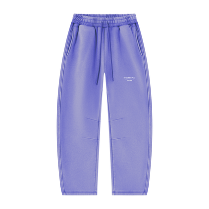 A Vibe Unisex Vintage Wash Barrel Leg Fleece Sweatpants