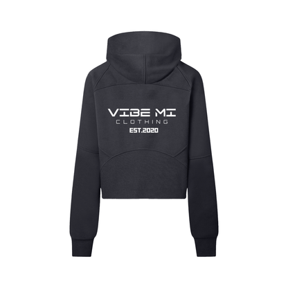 Vibe Mi Clothing Cropped Half-Zip Hoodie