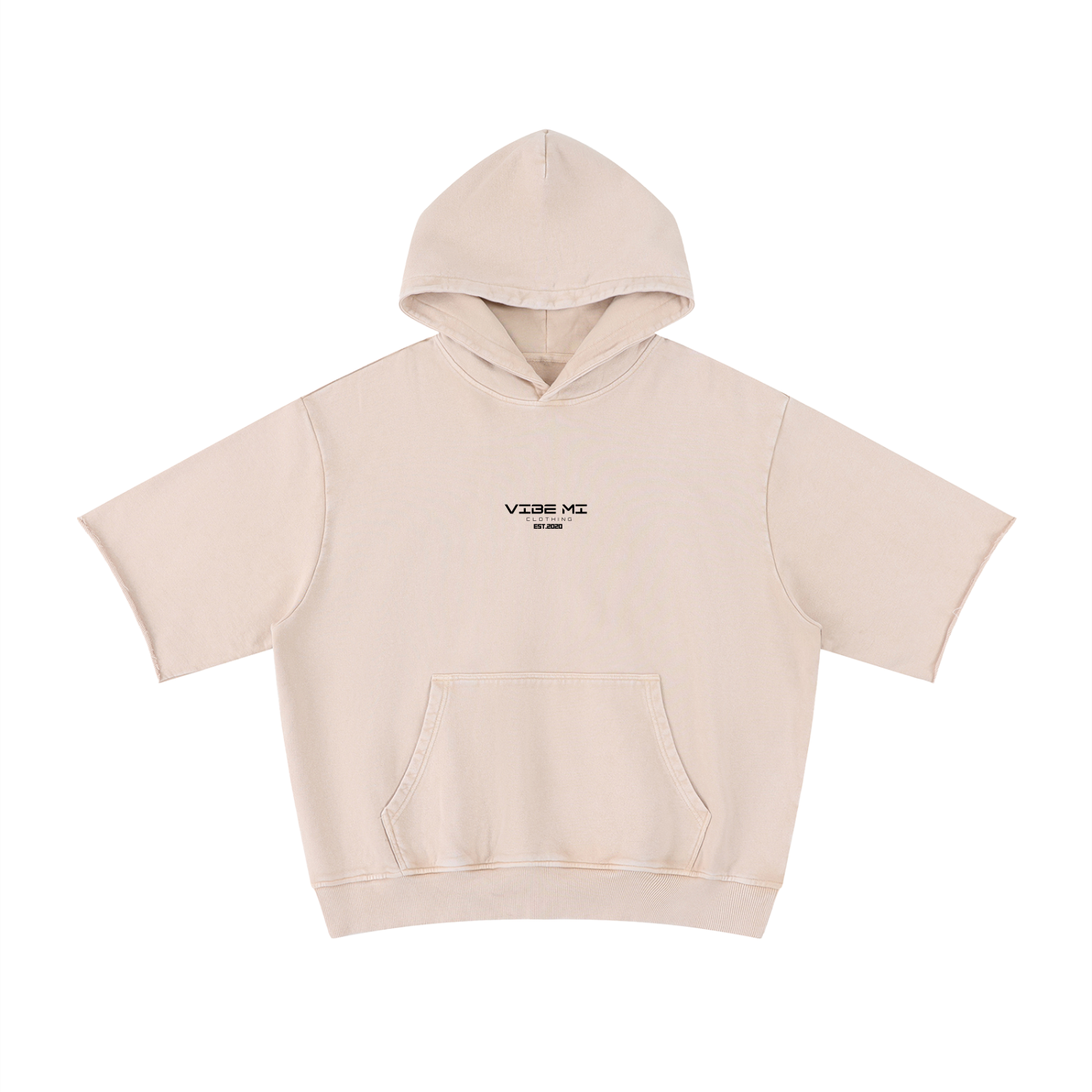 Vibe Mi Clothing Mineral Wash Short Sleeve Hoodie