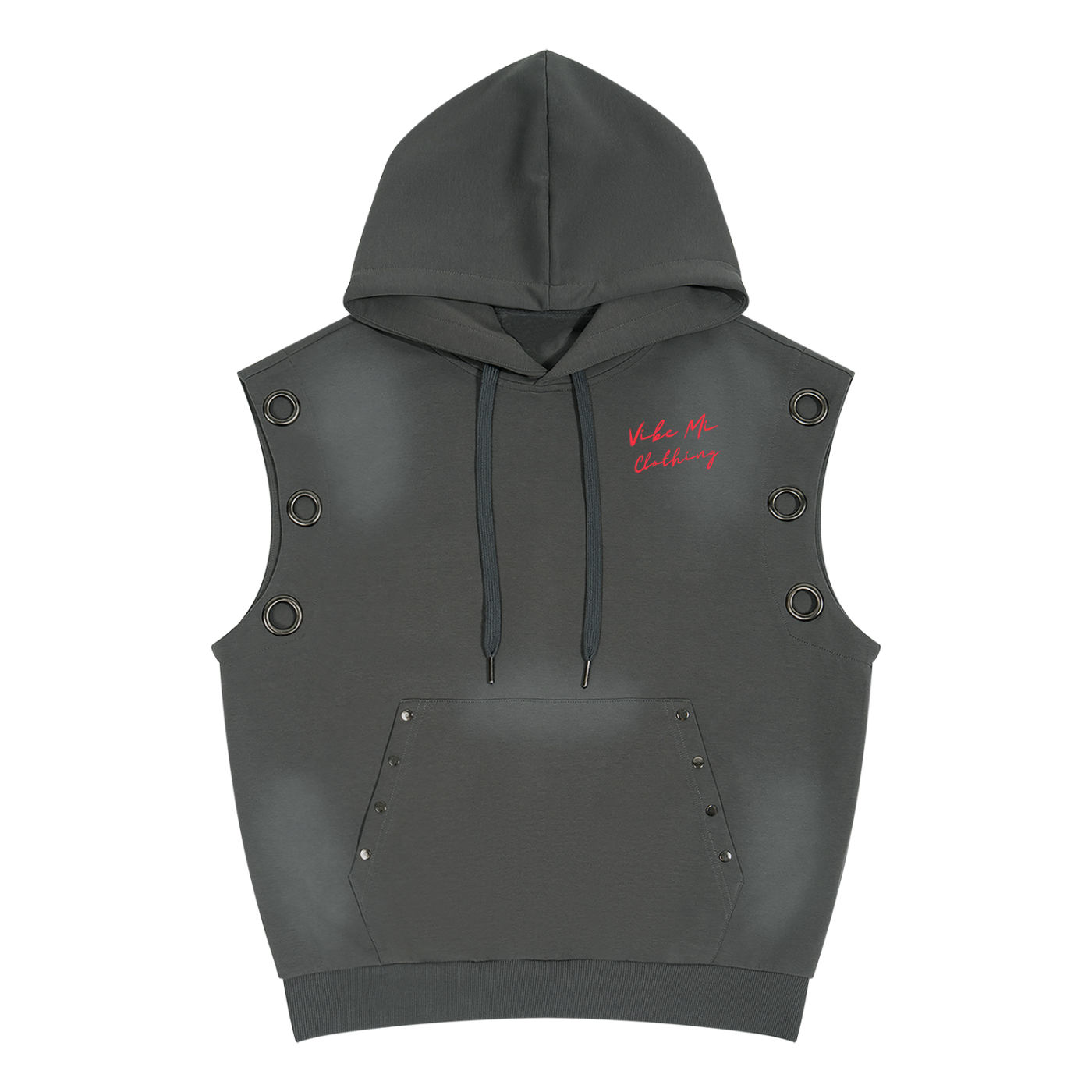 Vibey League Vintage Wash Sun Fade Sleeveless Hoodie