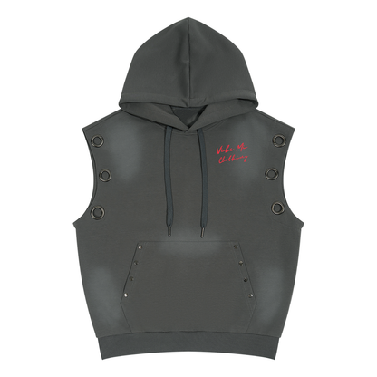 Vibey League Vintage Wash Sun Fade Sleeveless Hoodie