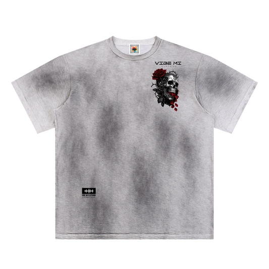 New,Shirts,Skulls ,Roses,Streetwear ,Graphic T-shirt ,Faded wash t-shirt ,Graphic tee,Street fashion ,Vibe Mi Clothing 