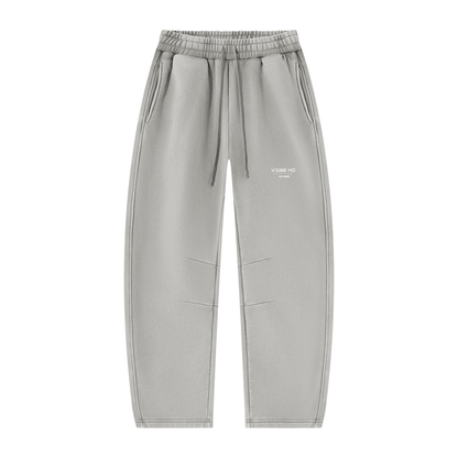 A Vibe Unisex Vintage Wash Barrel Leg Fleece Sweatpants
