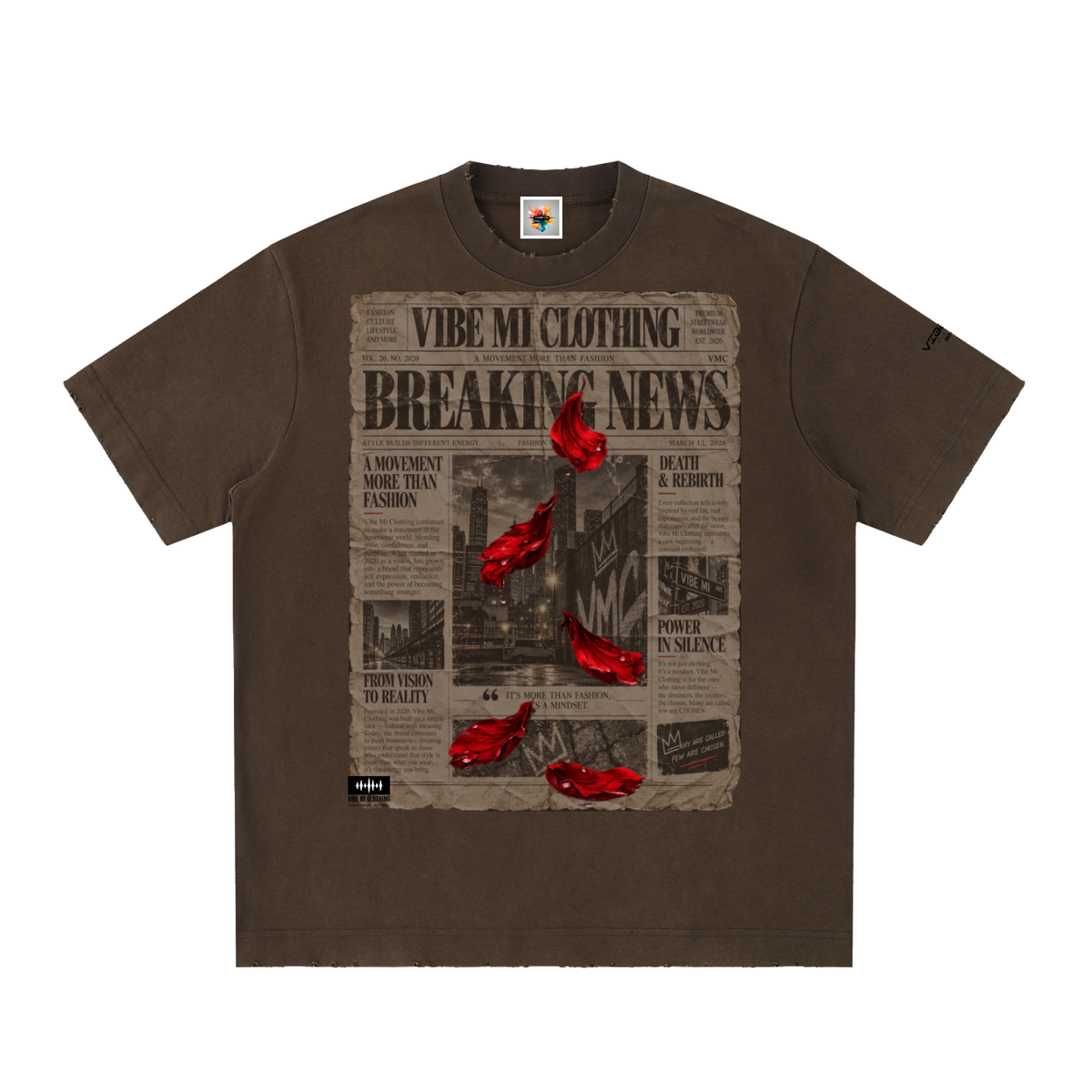 Breaking News Heavyweight Vintage Washed Frayed T-Shirt