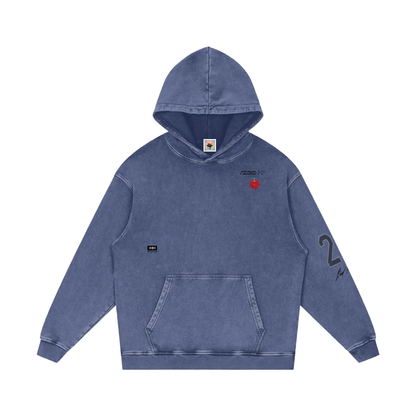 No Fine Lines Snow Washed Loose Cotton Hoodie