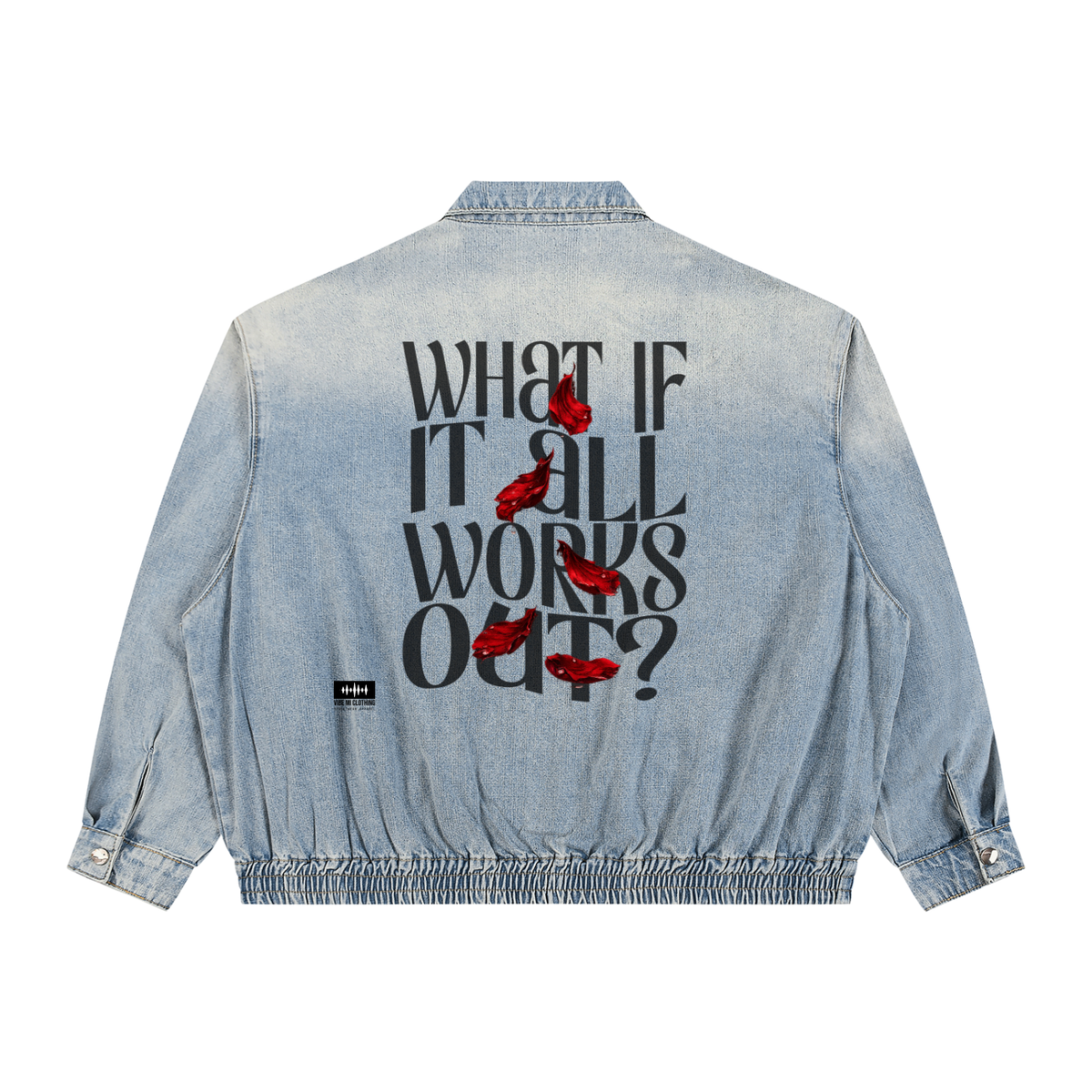 What If Unisex Vintage Wash Full-Zip Denim Jacket