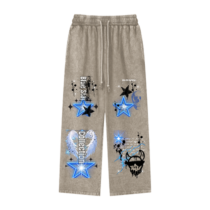 Blue Star,New,Legwear,Vintage wash pant,sweatpants ,streetwear ,graphic sweatpants ,joggers ,comfort pant,acid wash 