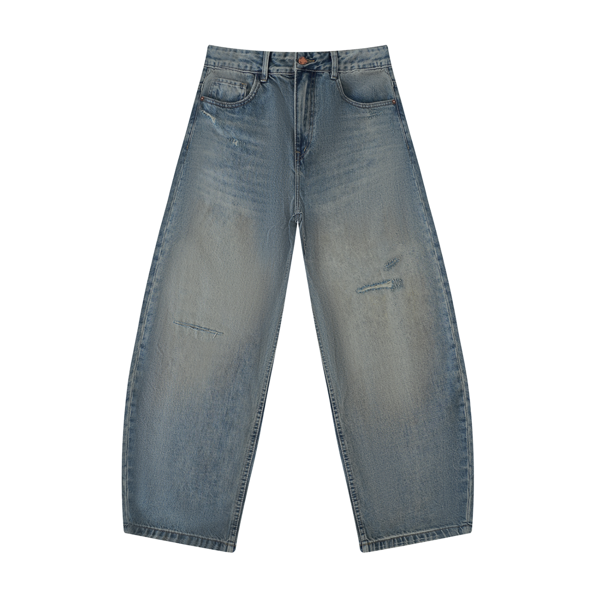 No Stress Men's Distressed Barrel Leg Jeans