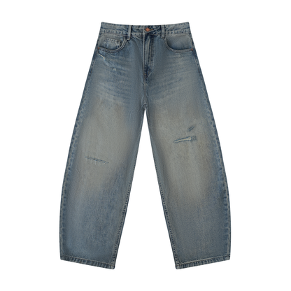 No Stress Men's Distressed Barrel Leg Jeans
