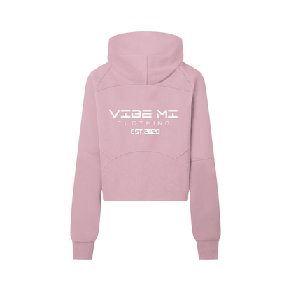 Vibe Mi Clothing Cropped Half-Zip Hoodie