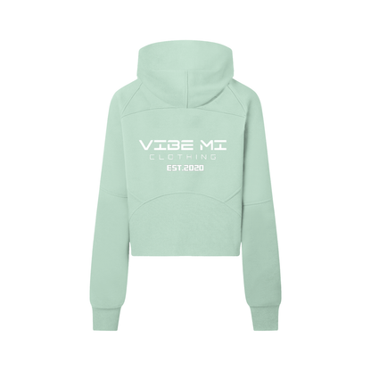 Vibe Mi Clothing Cropped Half-Zip Hoodie