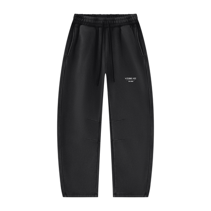 A Vibe Unisex Vintage Wash Barrel Leg Fleece Sweatpants